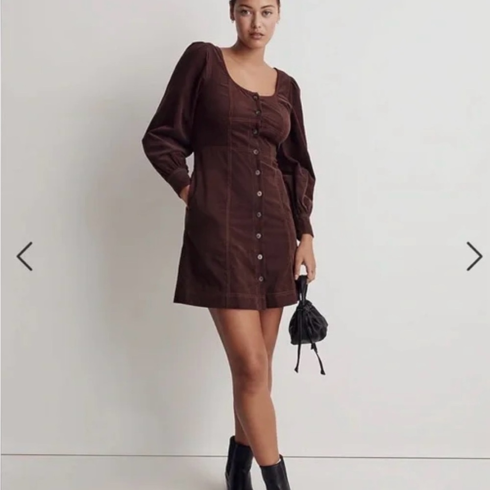 Chic Brown Button-Up Dress